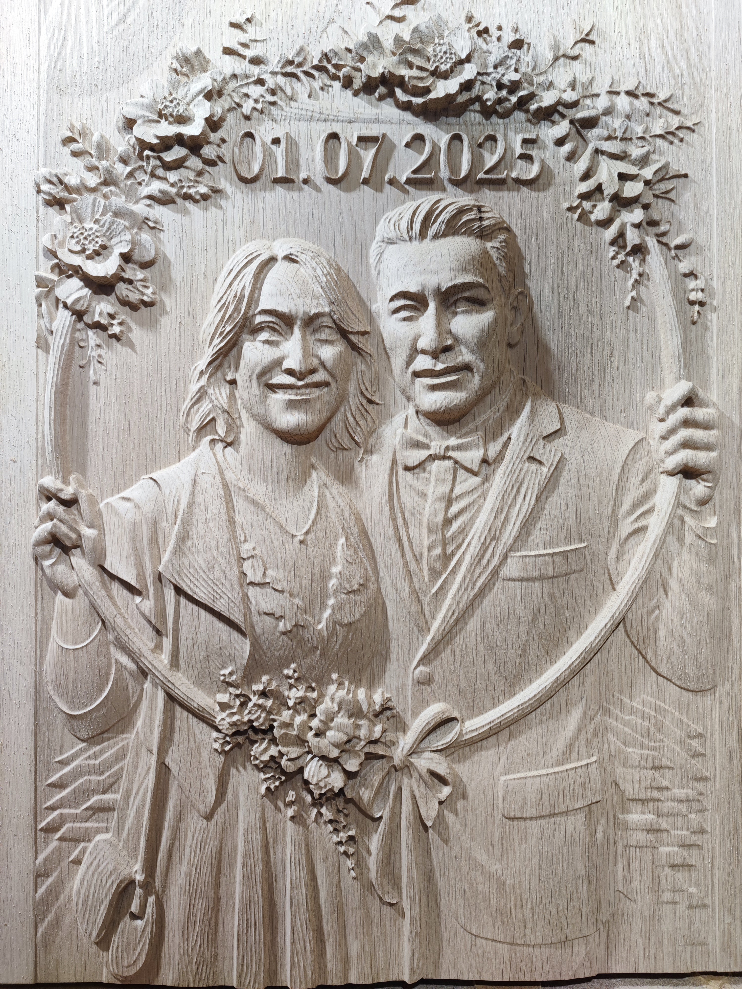 3D Holzbild Hochzeit