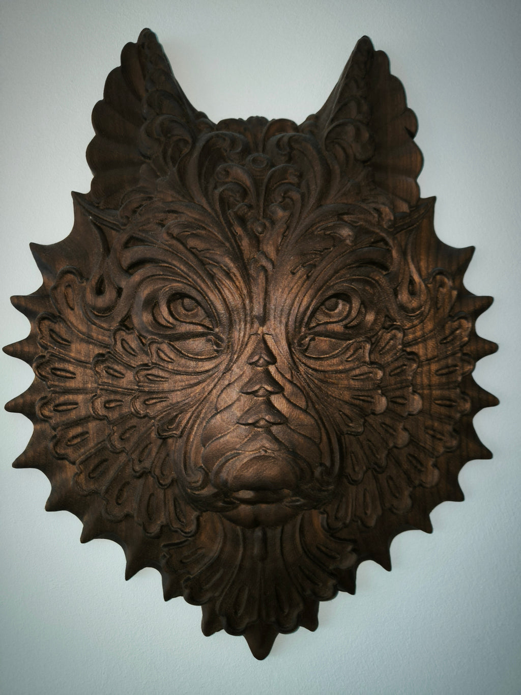 3D Holzbild Wolf